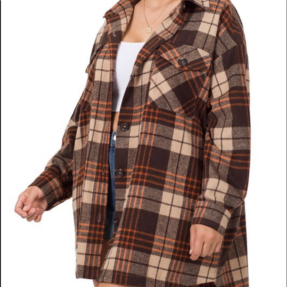 NWT Shacket brown and rust